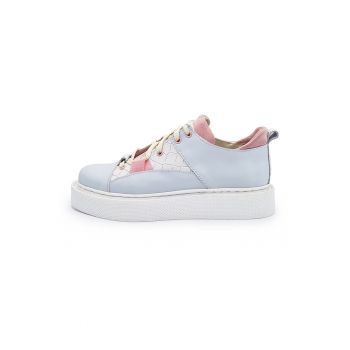 Pantofi sport din piele cu model colorblock