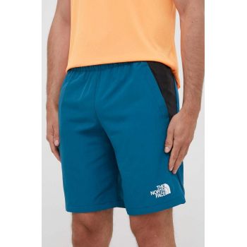 The North Face pantaloni scurti sport Mountain Athletics barbati, culoarea turcoaz de firma originali