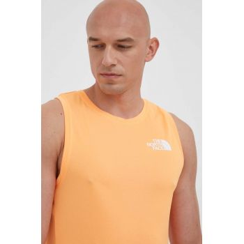 The North Face tricou sport Mountain Athletics culoarea portocaliu