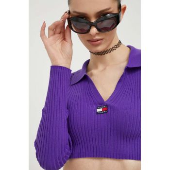 Tommy Jeans pulover femei, culoarea violet, light ieftin