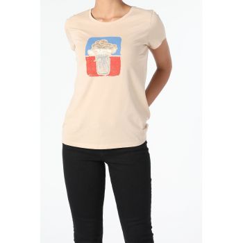 Tricou de bumbac cu imprimeu grafic