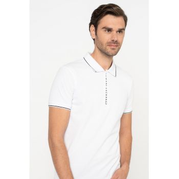 Tricou polo cu fenta cu fermoar