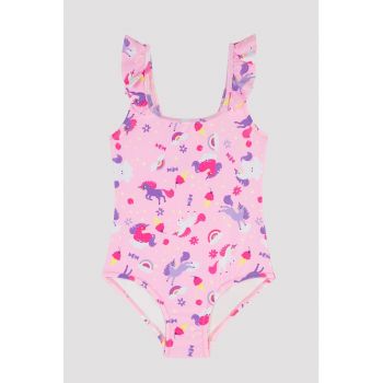 Costum de baie intreg cu imprimeu grafic