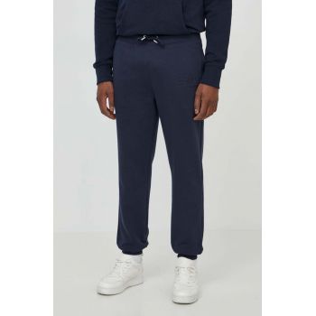 Gant pantaloni de trening din bumbac culoarea albastru marin, neted de firma originali