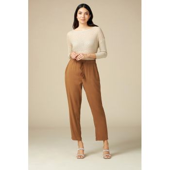 Pantaloni crop cu buzunare laterale