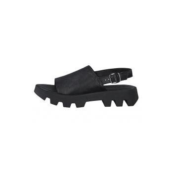 Sandale demi-wedge de piele