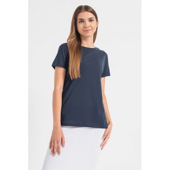 Tricou de bumbac cu maneci cazute