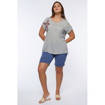 Tricou in dungi cu aplicatie cu paiete