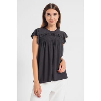Bluza uni cu decolteu rotund