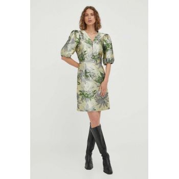 Bruuns Bazaar rochie culoarea verde, mini, drept