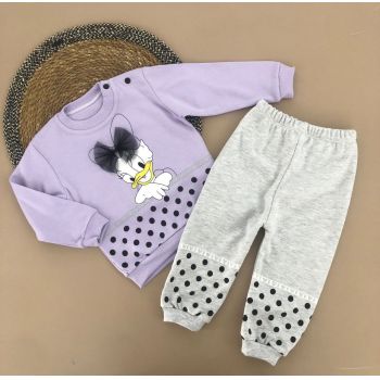 Compleu Daisy, Mov, 2 Piese, Bluza si Pantaloni, Pentru Fetite, 9-18 luni
