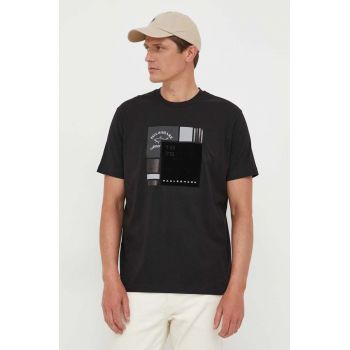 Paul&Shark tricou din bumbac culoarea negru, cu imprimeu