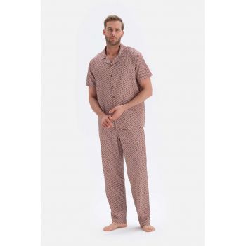 Pijama de bumbac cu snur la reducere