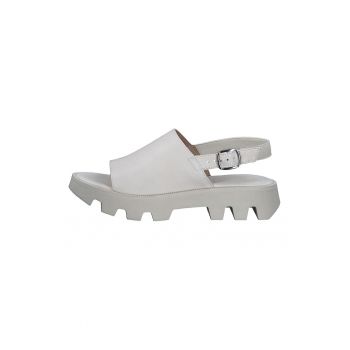 Sandale demi-wedge de piele
