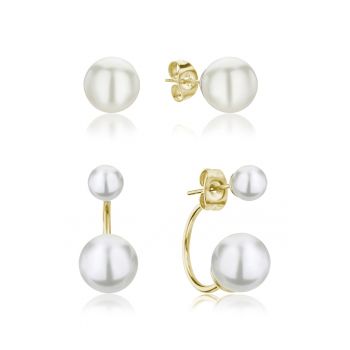 Set de cercei cu perle shell - 2 perechi