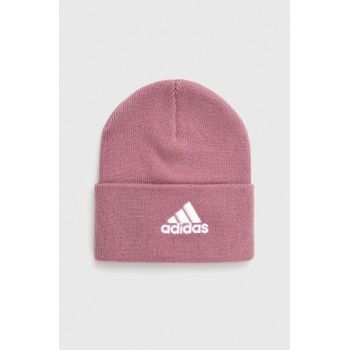 adidas Performance caciula culoarea roz, din tricot gros