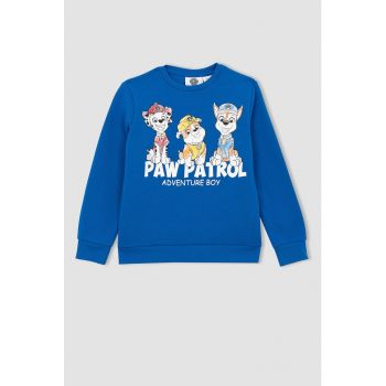 Bluza sport cu decolteu la baza gatului si imprimeu Paw Patrol