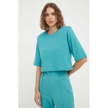 Gestuz tricou din bumbac culoarea verde