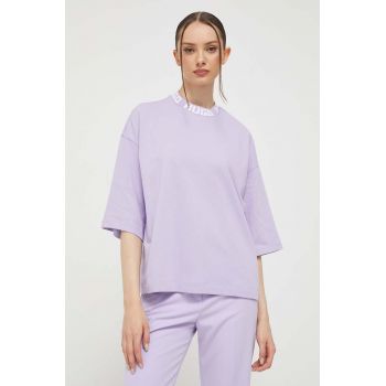 HUGO tricou din bumbac culoarea violet