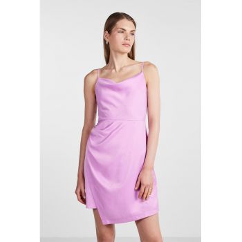 Rochie din satin cu decolteu drapat