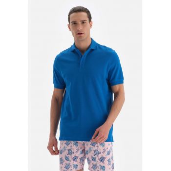 Tricou polo din bumbac cu slituri laterale