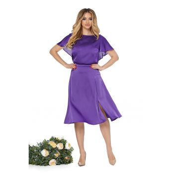 Bluza de satin cu garnituri cu volane