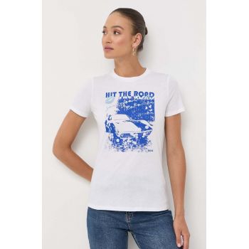 BOSS tricou din bumbac culoarea alb