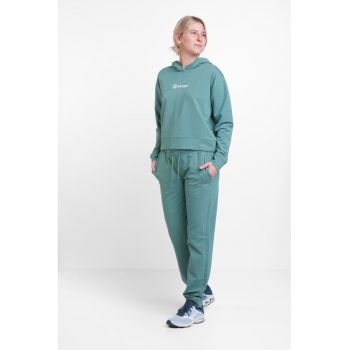 Pantaloni sport din amestec de bumbac cu talie joasa