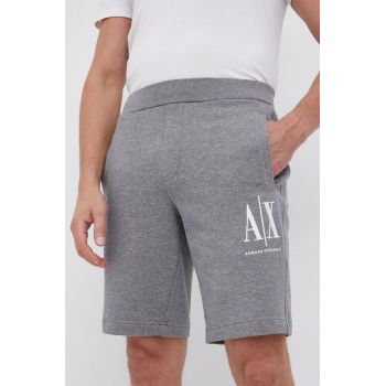 Armani Exchange Pantaloni scurți bărbați, culoarea gri de firma originali