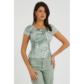 Bluza slim fit cu model floral
