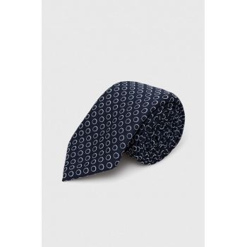 BOSS cravată din amestec de mătase culoarea albastru marin de firma originala