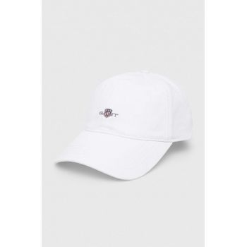 Gant șapcă de baseball din bumbac culoarea alb, cu imprimeu ieftina