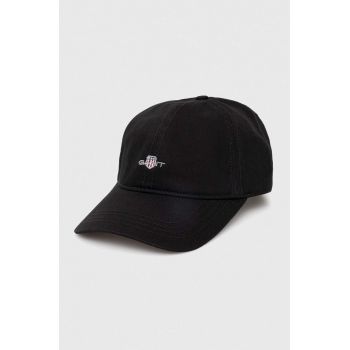 Gant șapcă de baseball din bumbac culoarea negru, cu imprimeu de firma originala