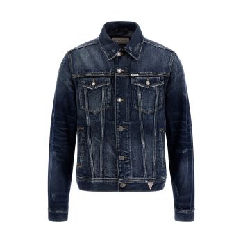 Jacheta din denim cu buzunare cu clapa