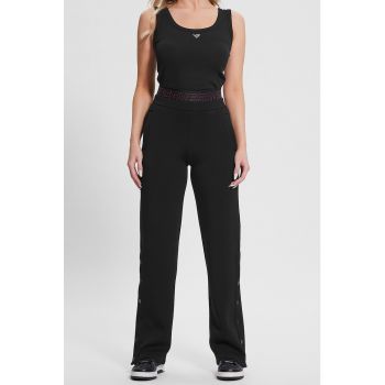 Pantaloni cu talie inalta si buzunare oblice pentru fitness