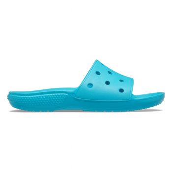 Papuci Classic Crocs Slide Iconic Crocs Comfort Albastru deschis - Digital Aqua de firma originali