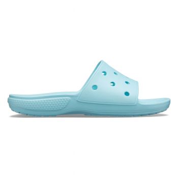 Papuci Classic Crocs Slide Iconic Crocs Comfort Albastru deschis - Ice Blue de firma originali