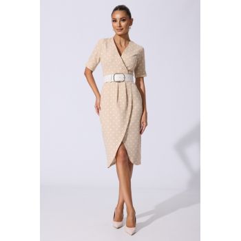 Rochie Margarita Crem cu Buline ieftina