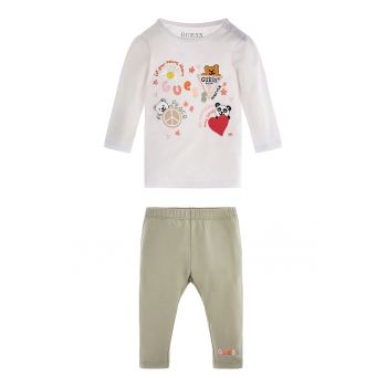 Set de bluza si colanti cu broderie