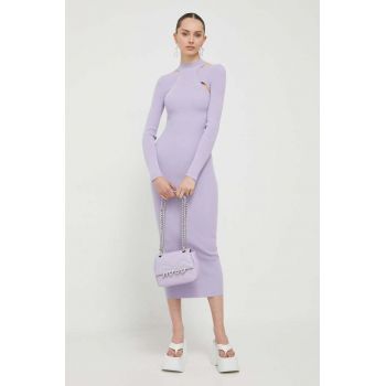 HUGO rochie culoarea violet, maxi, mulata