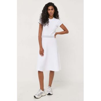 Karl Lagerfeld rochie culoarea alb, mini, evazati