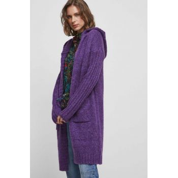 Medicine cardigan femei, culoarea violet, călduros de firma original