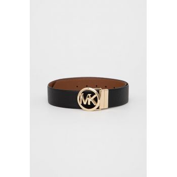 MICHAEL Michael Kors curea de piele cu două fețe femei, culoarea negru