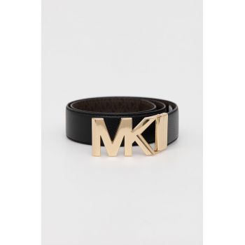 MICHAEL Michael Kors curea de piele cu două fețe femei, culoarea negru