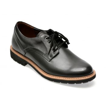 Pantofi CLARKS negri, BATCHAL, din piele naturala