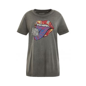 Tricou regular fit din amestec de modal cu imprimeu