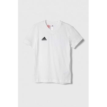 adidas Performance tricou de bumbac pentru copii ENT22 TEE Y culoarea alb, cu imprimeu