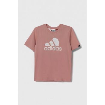 adidas tricou de bumbac pentru copii culoarea roz