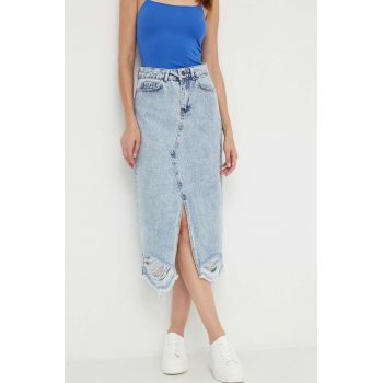 Answear Lab fusta jeans midi, drept