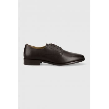 BOSS pantofi de piele Colby barbati, culoarea maro, 50498467